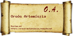 Orsós Artemíszia névjegykártya